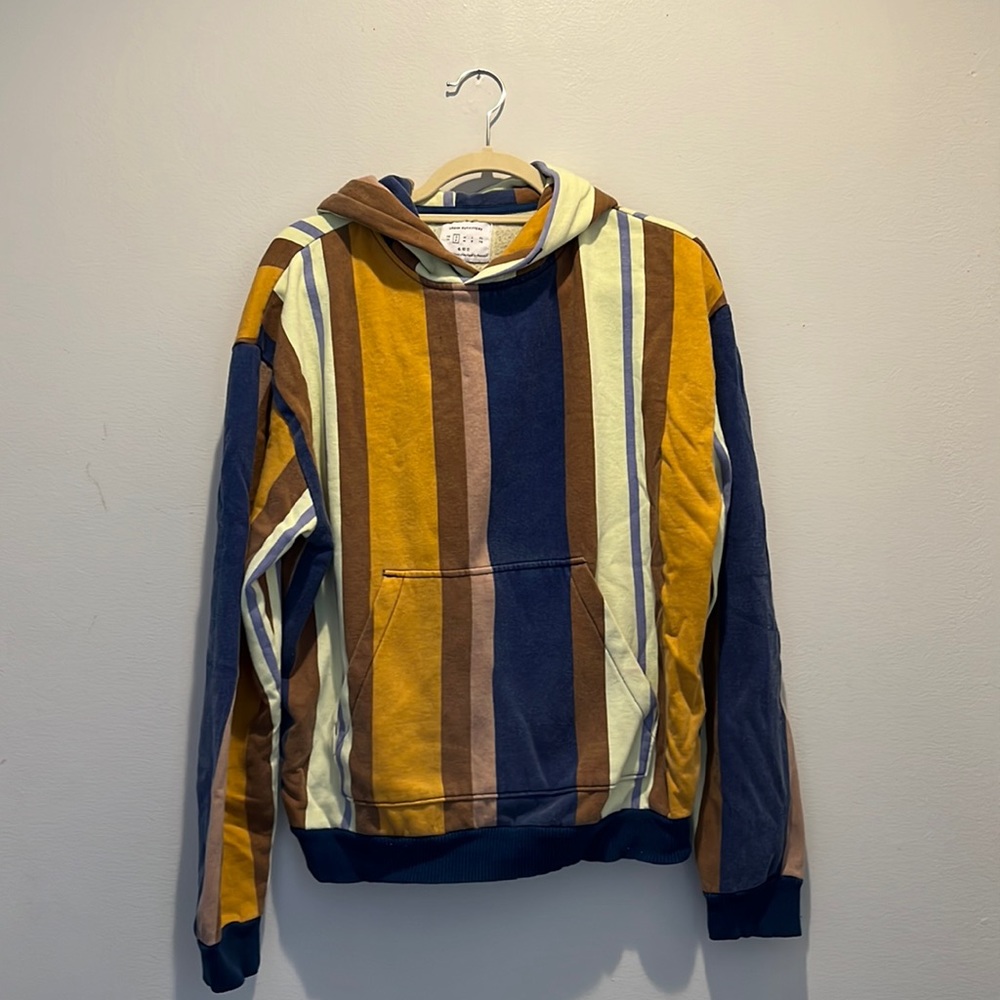 Urban Outfitters Vertical Striped Multi-Color Hoodie Small